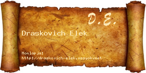 Draskovich Elek névjegykártya