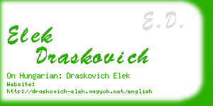 elek draskovich business card